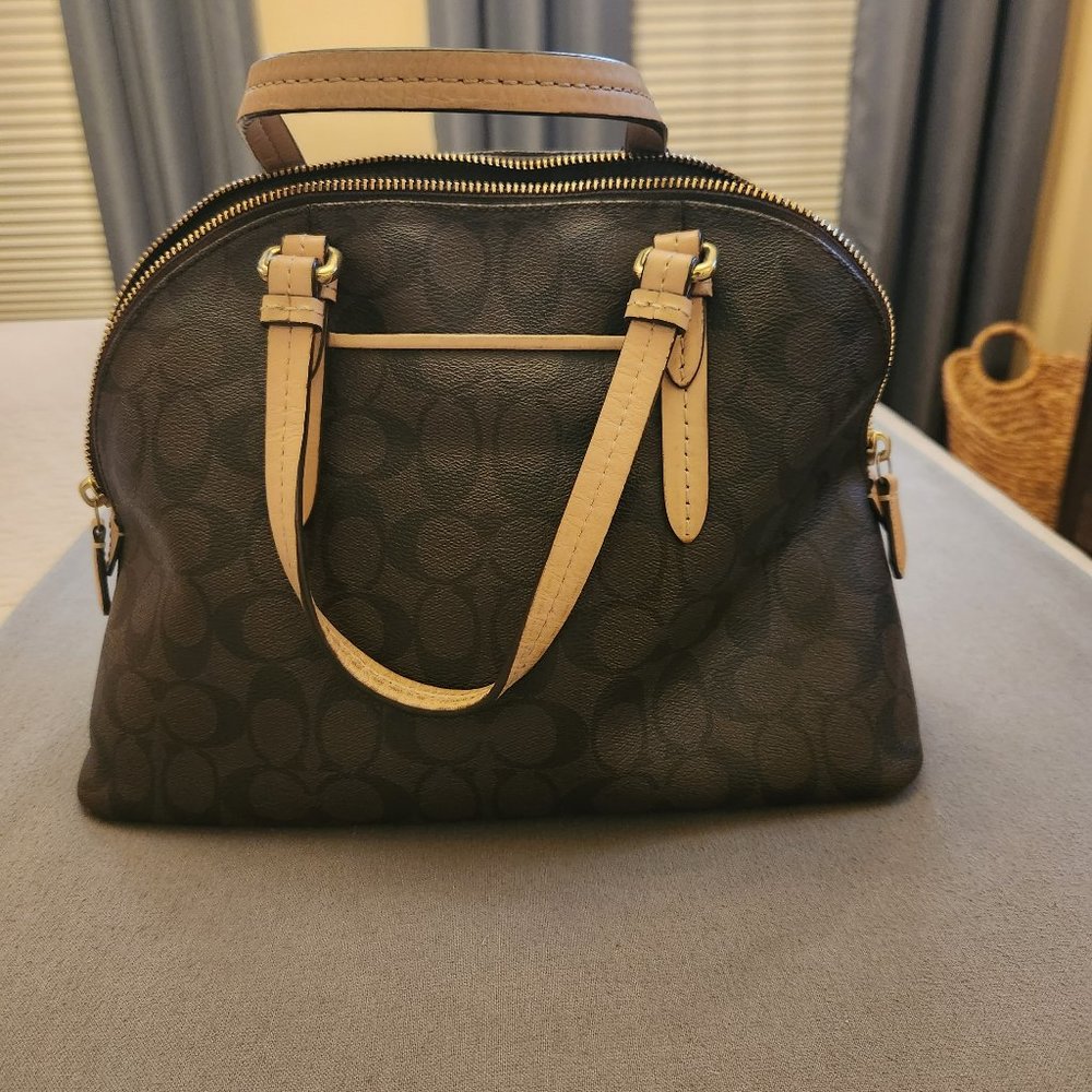 COACH PEYTON SIGNATURE CORA DOMED SATCHEL